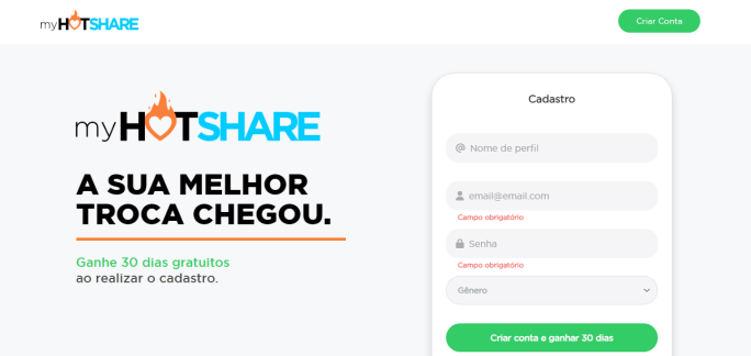 criar conta myhotshare